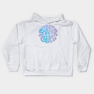 Surfer Girl Retro Logo - Purple and Blue Kids Hoodie